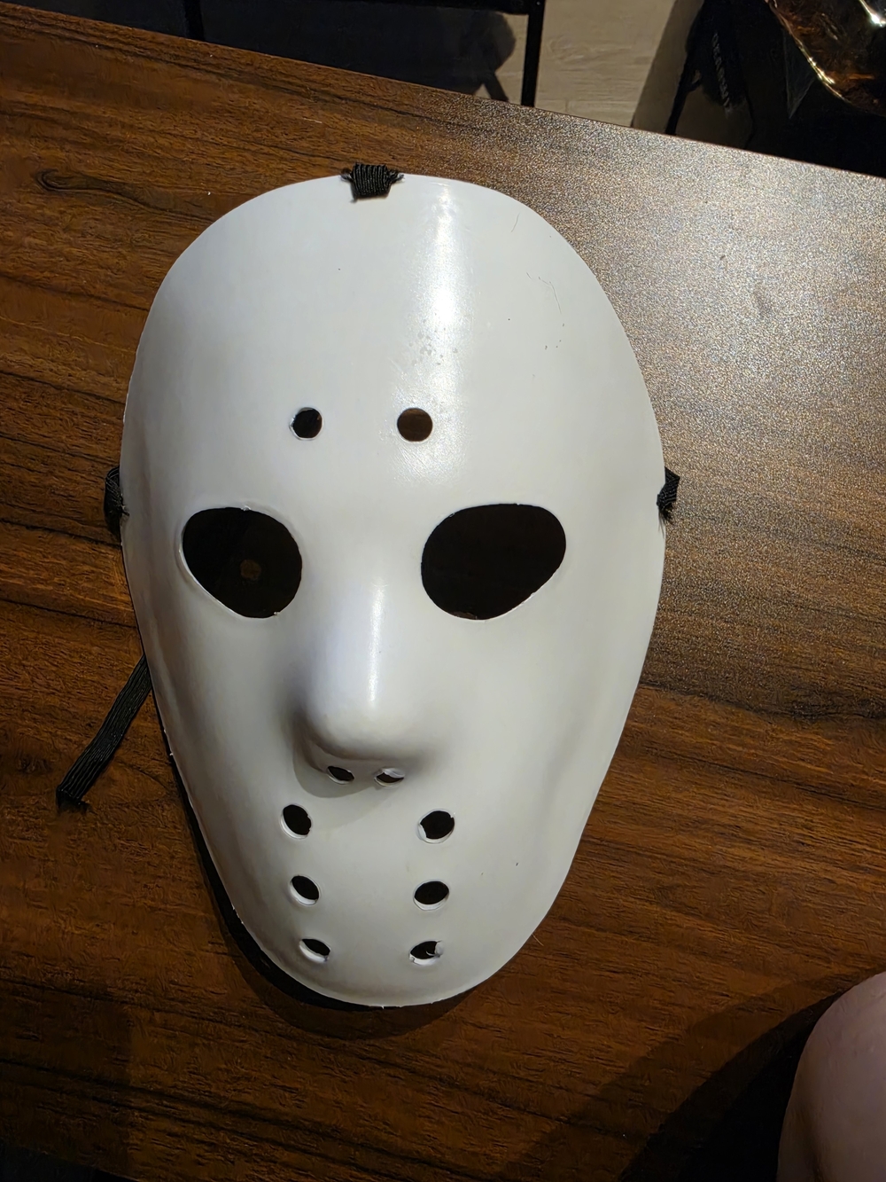 White Hockey-Style Face Mask for Home Games